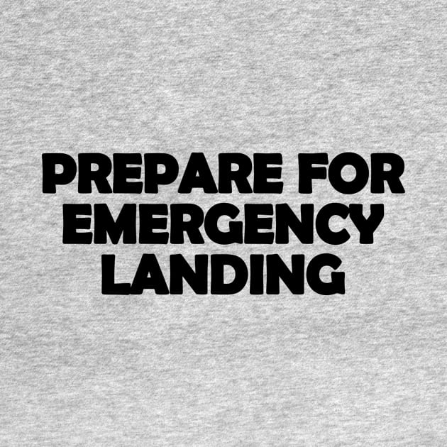 Prepare for emergency landing text aviation design by Avion